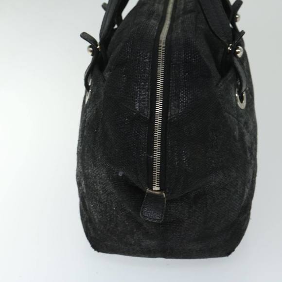 CHANEL Paris Biarritz MM Tote Bag Coated Canvas Black CC Auth bs13031 - Picture 3 of 16